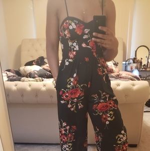 Black & Red Floral Jumpsuit